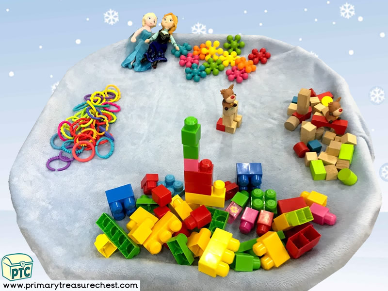 Winter – Snow - Frozen Themed Small World Play – Construction - Multi- sensory  Tuff Tray Ideas and Activities 